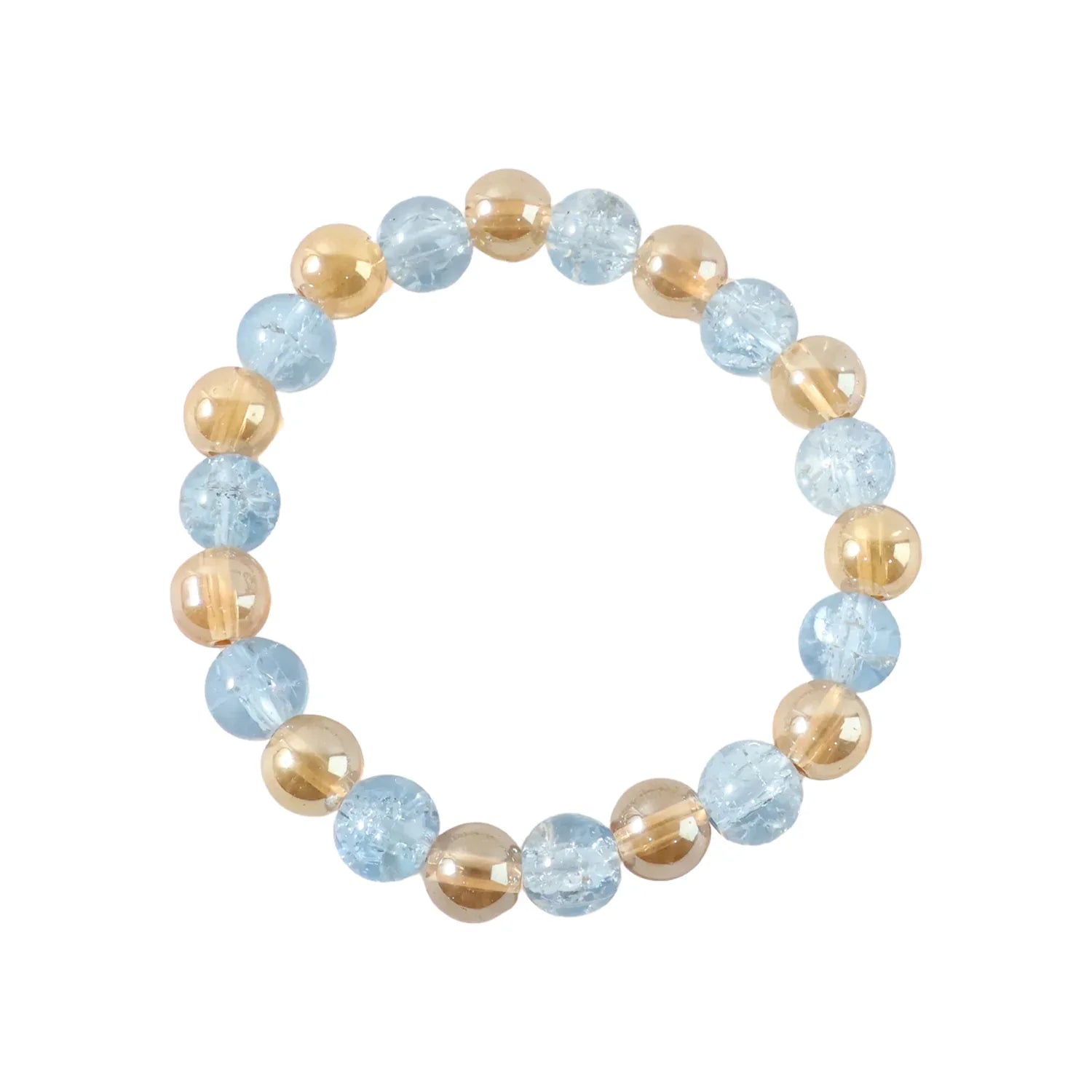 Elegant Dual-tone Crystal Beaded Stretch Bracelet (1 Pc) - Zidbik