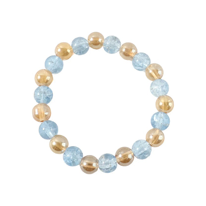 Elegant Dual-tone Crystal Beaded Stretch Bracelet (1 Pc) - Zidbik