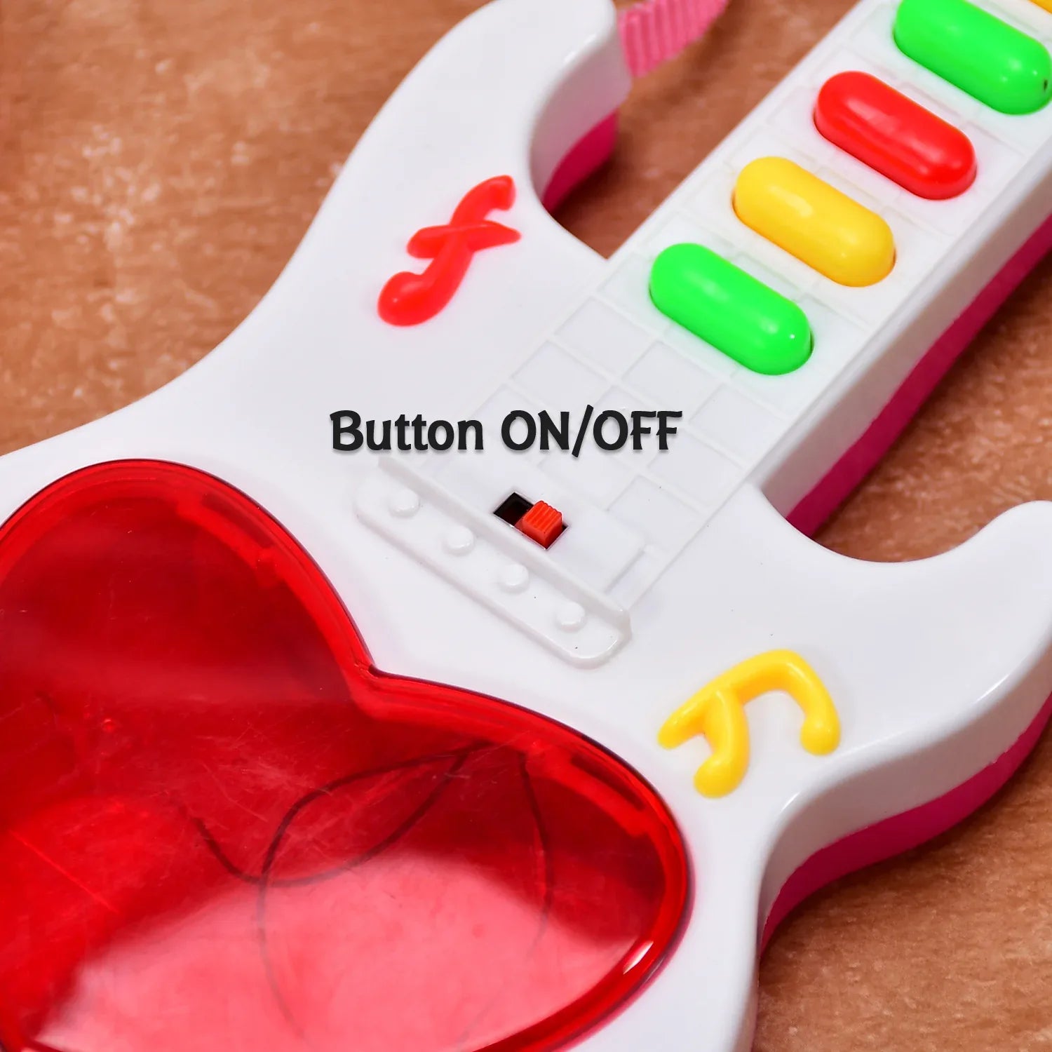 4464 Battery Operated Musical Instruments Mini Guitar Toys And Light For 3+years Old Kids. - Zidbik