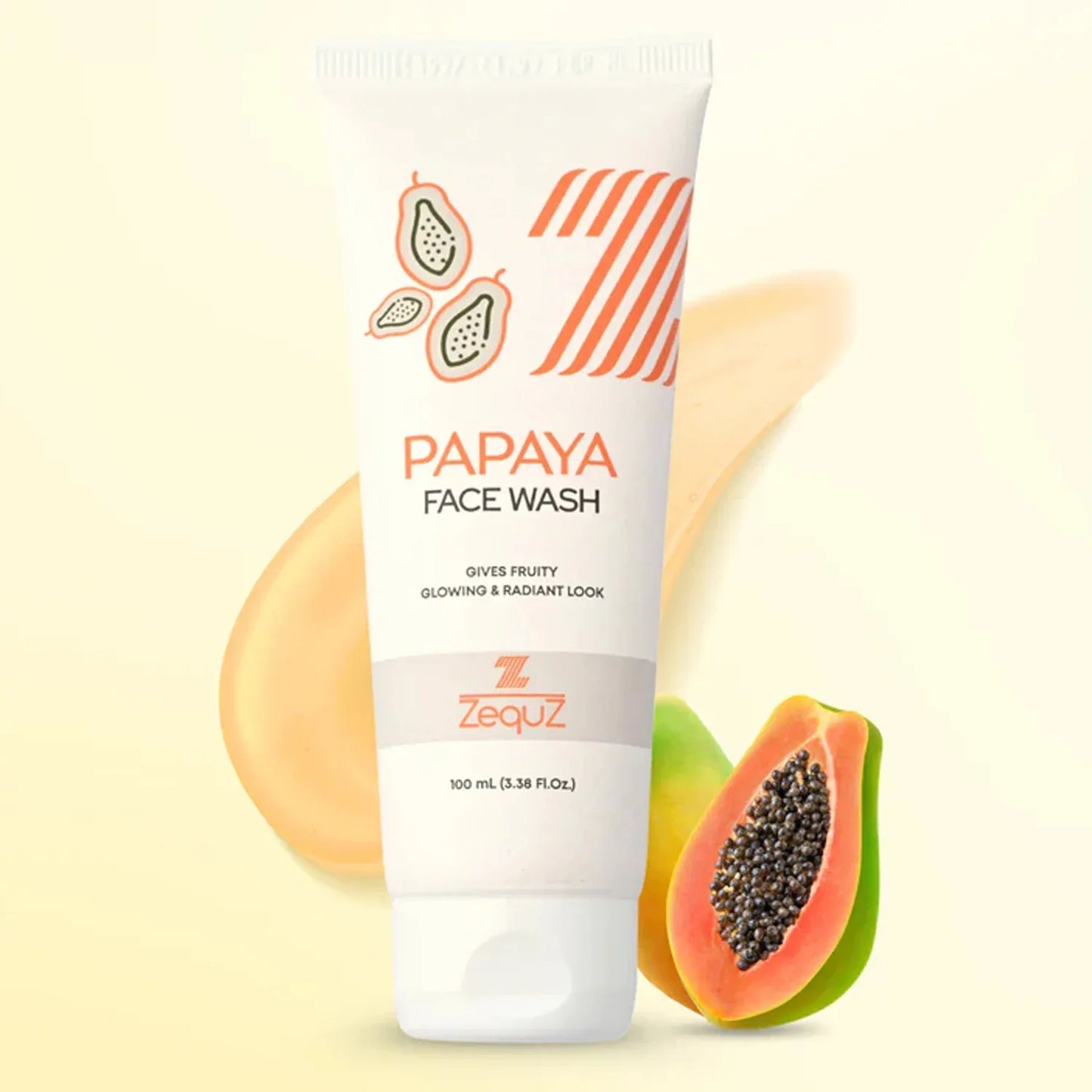 Zequz Papaya Face Wash - (100ml 1 Pc) - Zidbik