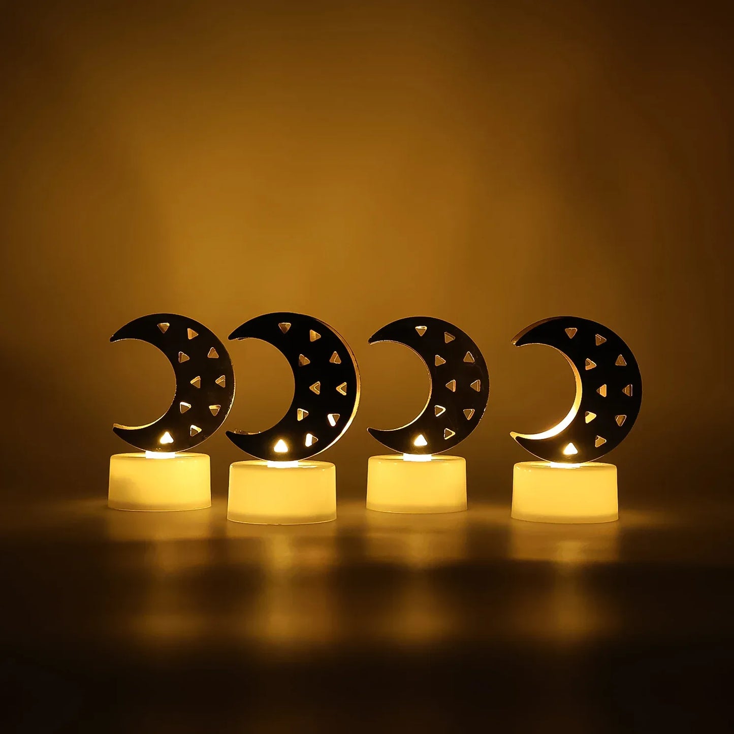 Decorative Moon Shaped Flameless Led Candles (4 Pc) - Zidbik