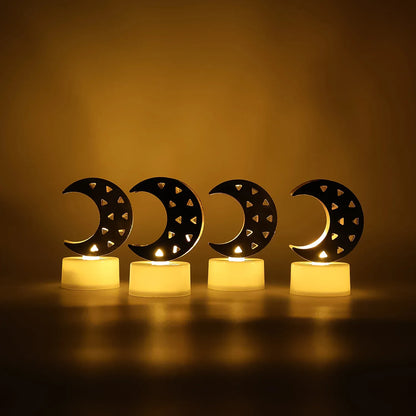 Decorative Moon Shaped Flameless Led Candles (4 Pc) - Zidbik