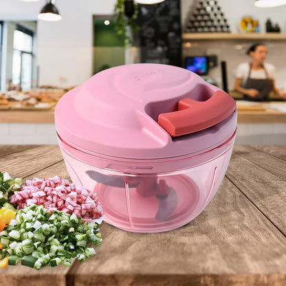 Apex Power-x Triple Stainless Steel Blades And Hand-pull Vegetable Chopper (500ml) - Zidbik