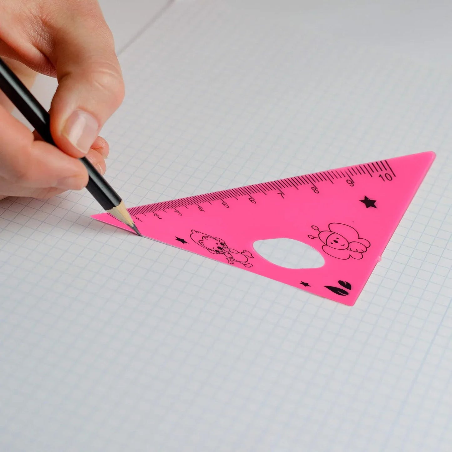 Cute Cartoon Giraffe Ruler Scale Meter Ruler Triangle Ruler (4 Pc Set) - Zidbik