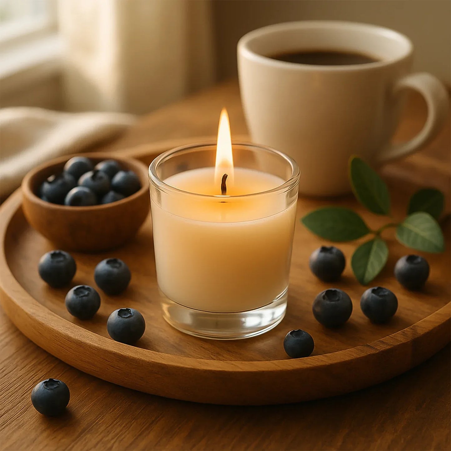 Inlief Blueberry Soy-blend Votive Candle Glass 50 Gm (1 Pc) - Zidbik