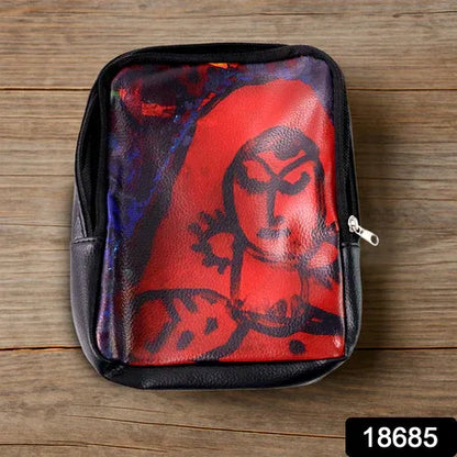 Handcrafted Multipurpose Zipper Pouch With Traditional Art Print (1 Pc) - Zidbik