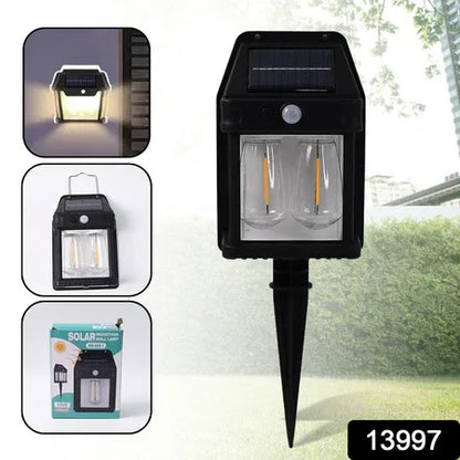 18w Solar Wall Double Lights Lamp With 2 Modes Motion Sensor (1 Pc) - Zidbik
