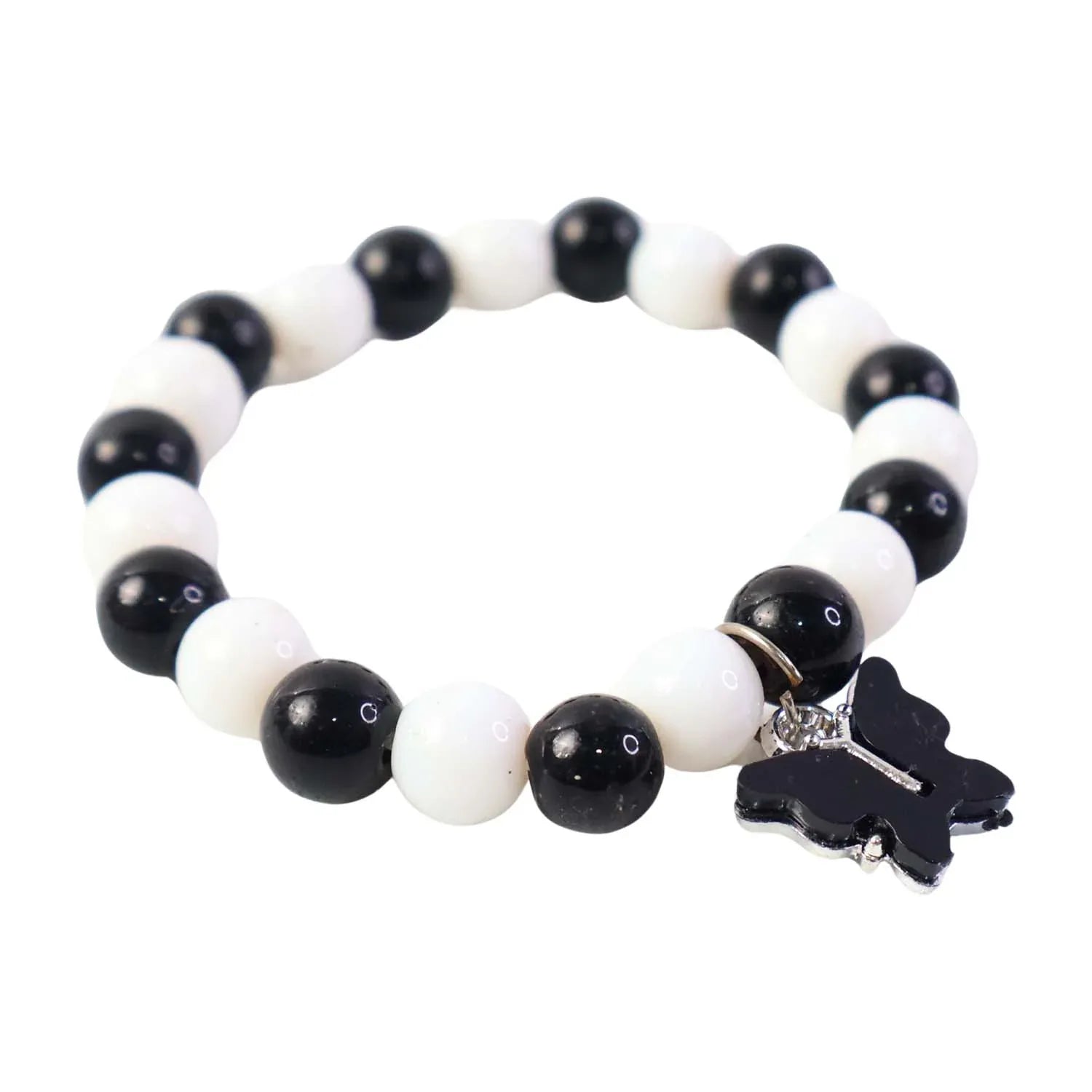 Elegant Black And White Fancy Bracelet (1 Pc) - Zidbik