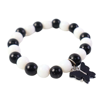Elegant Black And White Fancy Bracelet (1 Pc) - Zidbik
