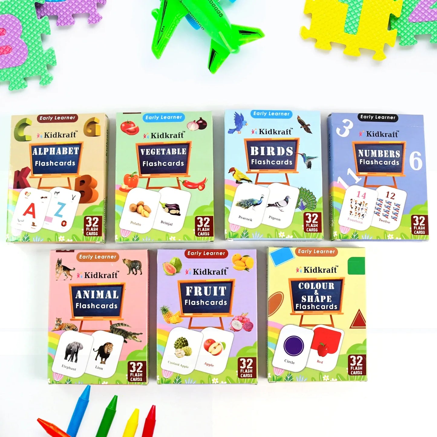 7-in-1 Kidkraft Early Learner Flashcard Combo Set ( 224 Pc Card) - Zidbik