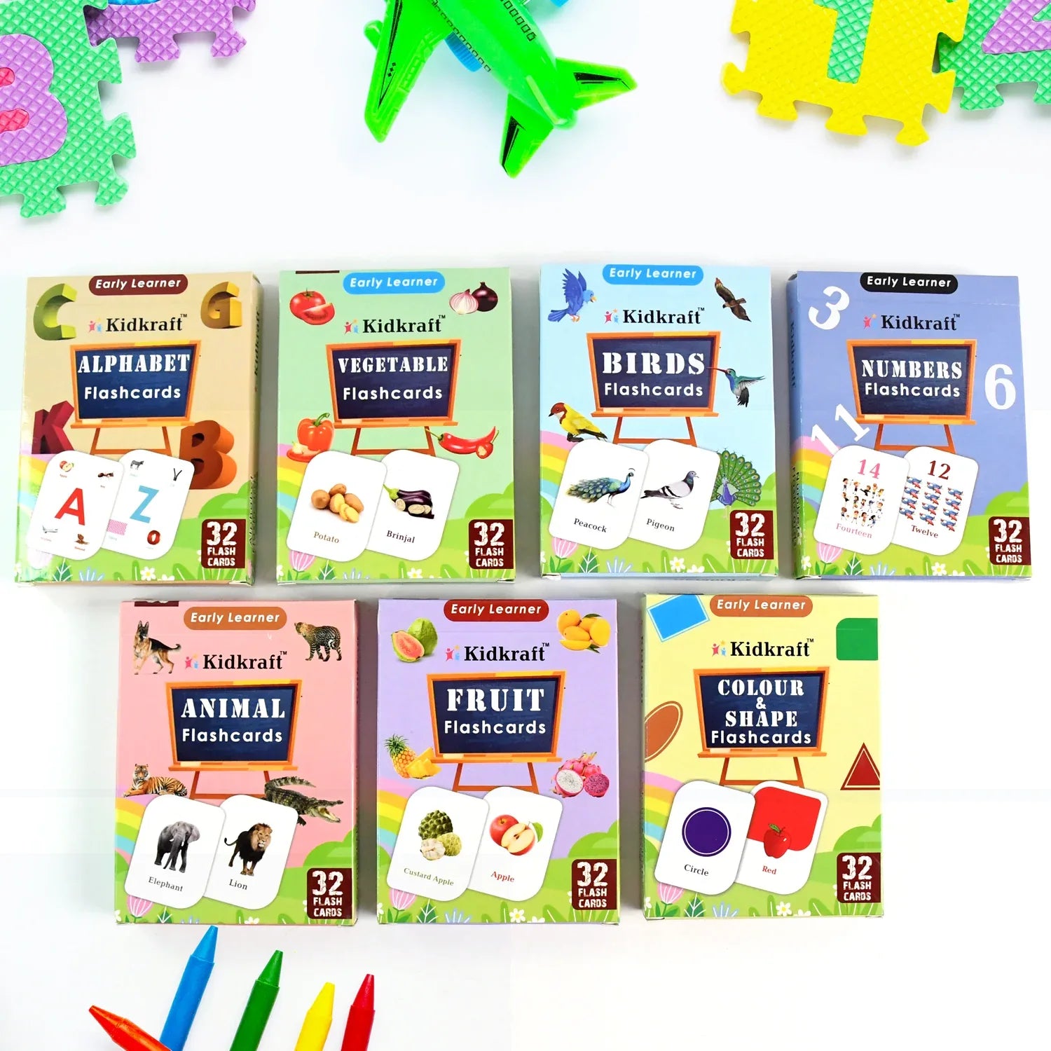 7-in-1 Kidkraft Early Learner Flashcard Combo Set ( 224 Pc Card) - Zidbik