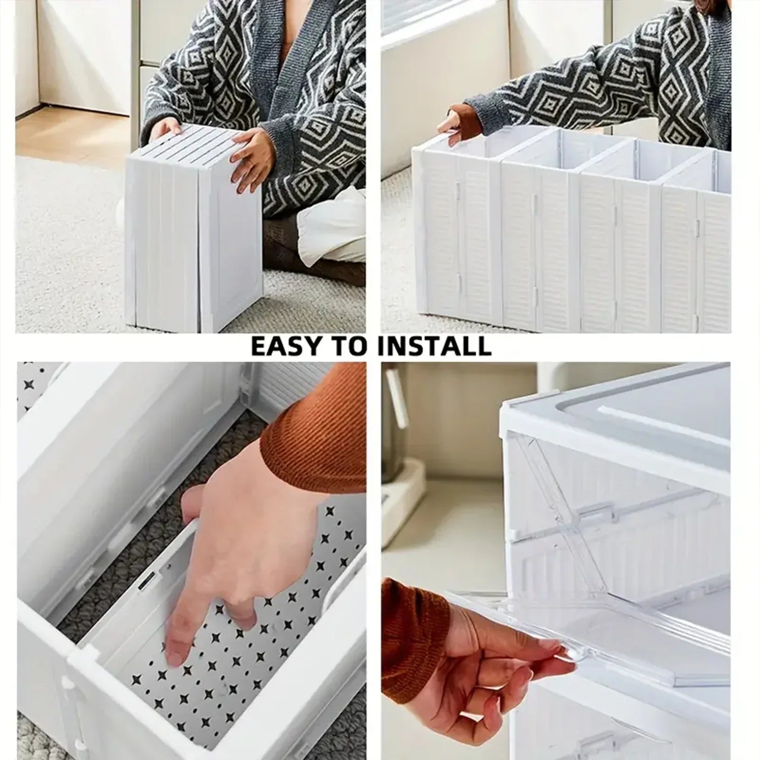 Stackable Multifunctional Storage For Clothes Foldable Drawer Shelf Basket Utility Cart Rack Storage Organizer Cart For Kitchen Pantry Closet Bedroom Bathroom Laundry (5 Layer 1 Pc) - Zidbik