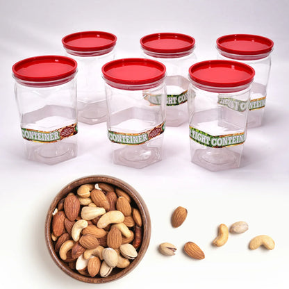 2299 Air Tight Kitchen Storage Container For Rice Dal Atta Bpa-free Flour Cereals Snacks Stackable Modular Round. (Approx - 1100ml Set Of 6pcs) - Zidbik
