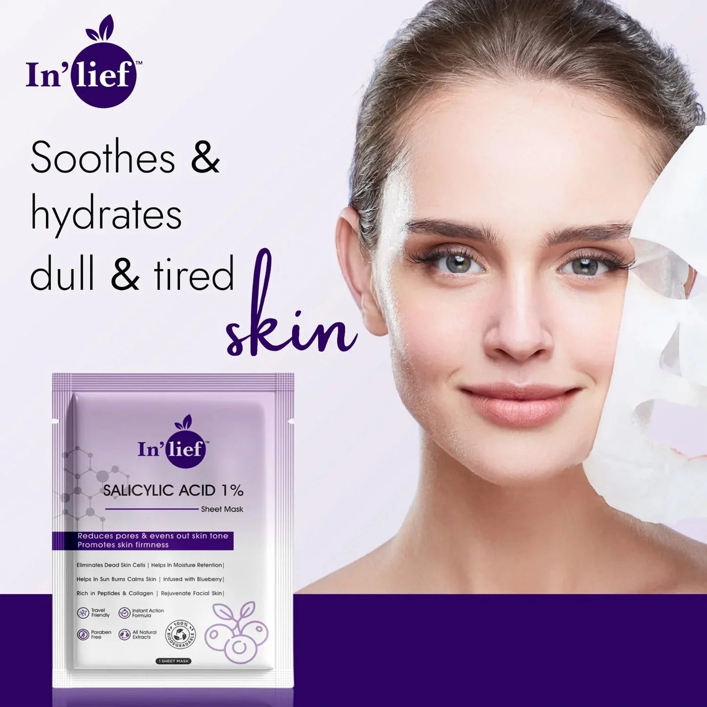 Inlief Salicylic Acid 1 Clarifying Pore-refining Facial Sheet Mask (1 Pc) - Zidbik