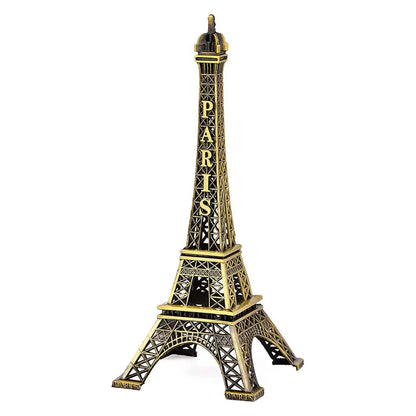 4733 Antique Finish 3d Metal Paris Eiffel Tower Metal Craft Famous Landmark Building Metal Statue Cabinet Office Gifts Decorative Showpiece. - Zidbik