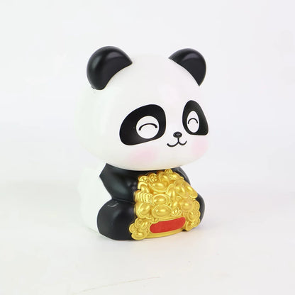 Car Decoration Solar Power Moving Head Panda Statue Creative (1 Pc) - Zidbik