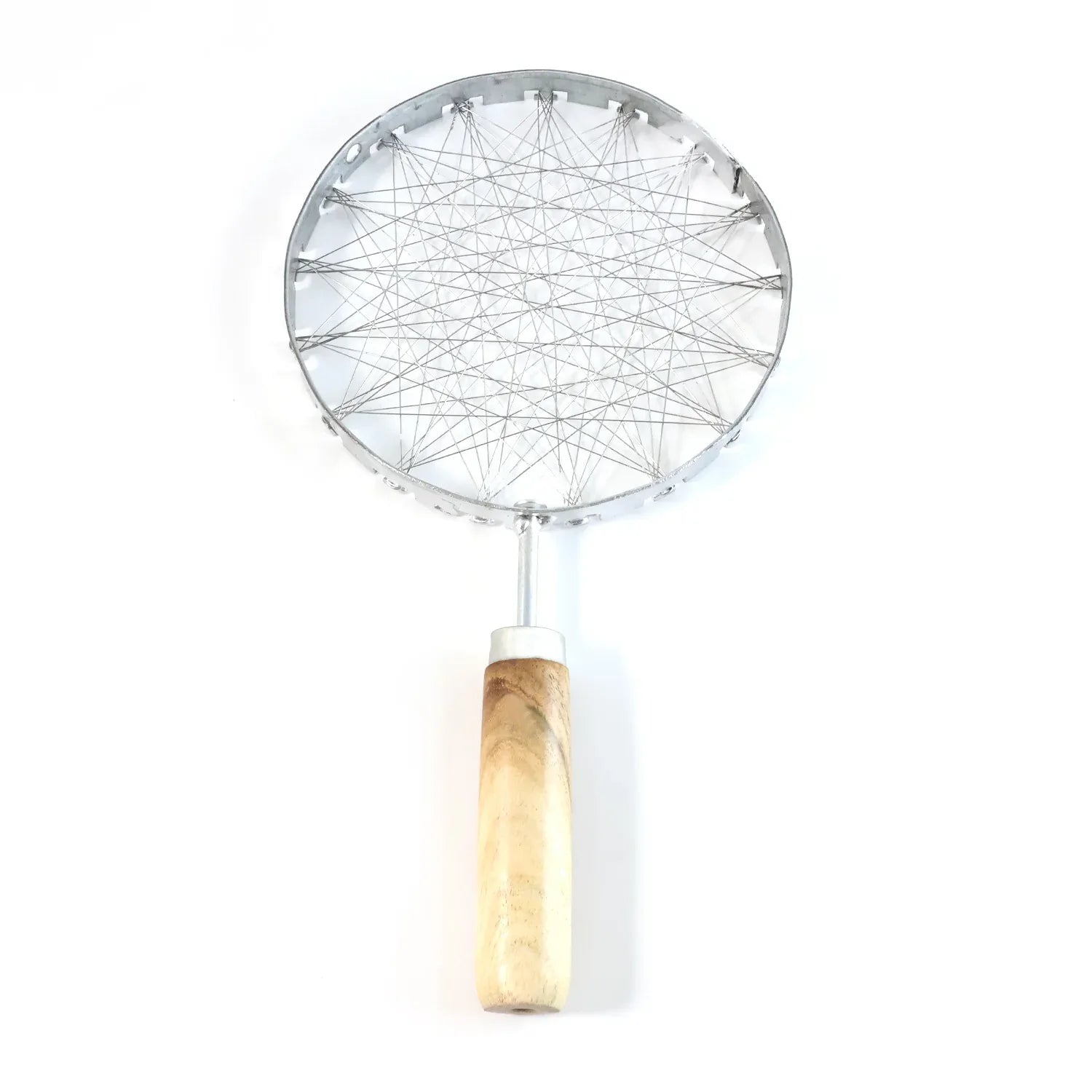 Stainless Steel Wire Skimmer With Wooden Handle (1 Pc) - Zidbik