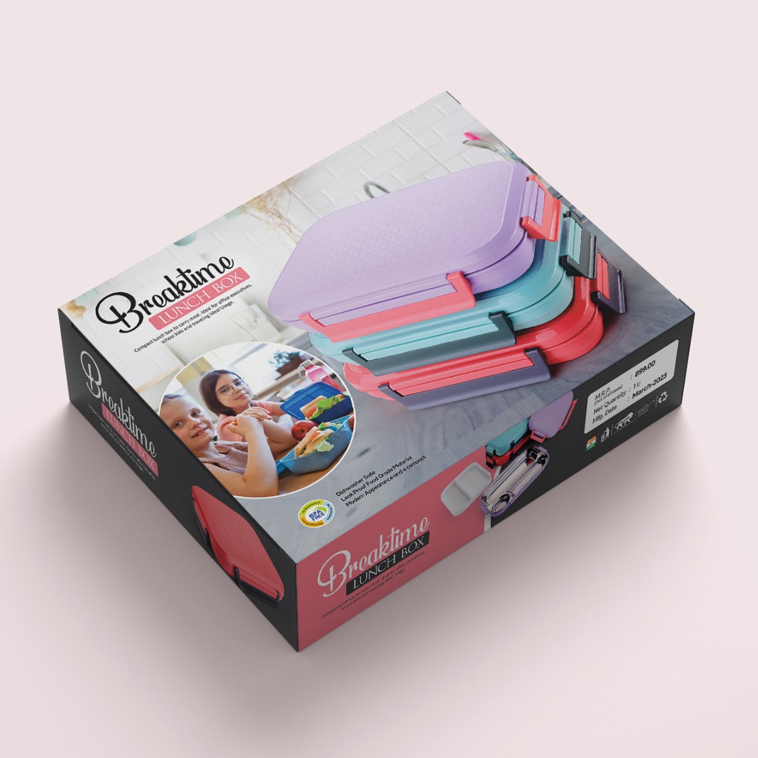 5364 Break Time Lunch Box Steel Plate Multi Compartment Lunch Box Carry To All Type Lunch In Lunch Box  Premium Quality Lunch Box Ideal For Office  School Kids  Travelling Ideal - Zidbik