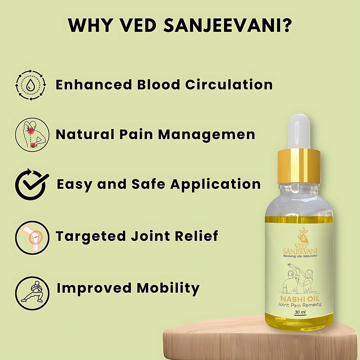 Ved Sanjeevani Nabhi Oil For Joint Pain Relief (30ml  1 Pc) - Zidbik