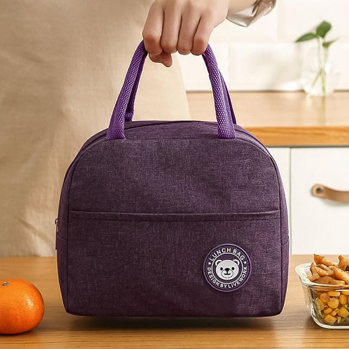 Lunch Box Bag For Women Men Insulated Lunch Bag With Zipper (1 Pc) - Zidbik