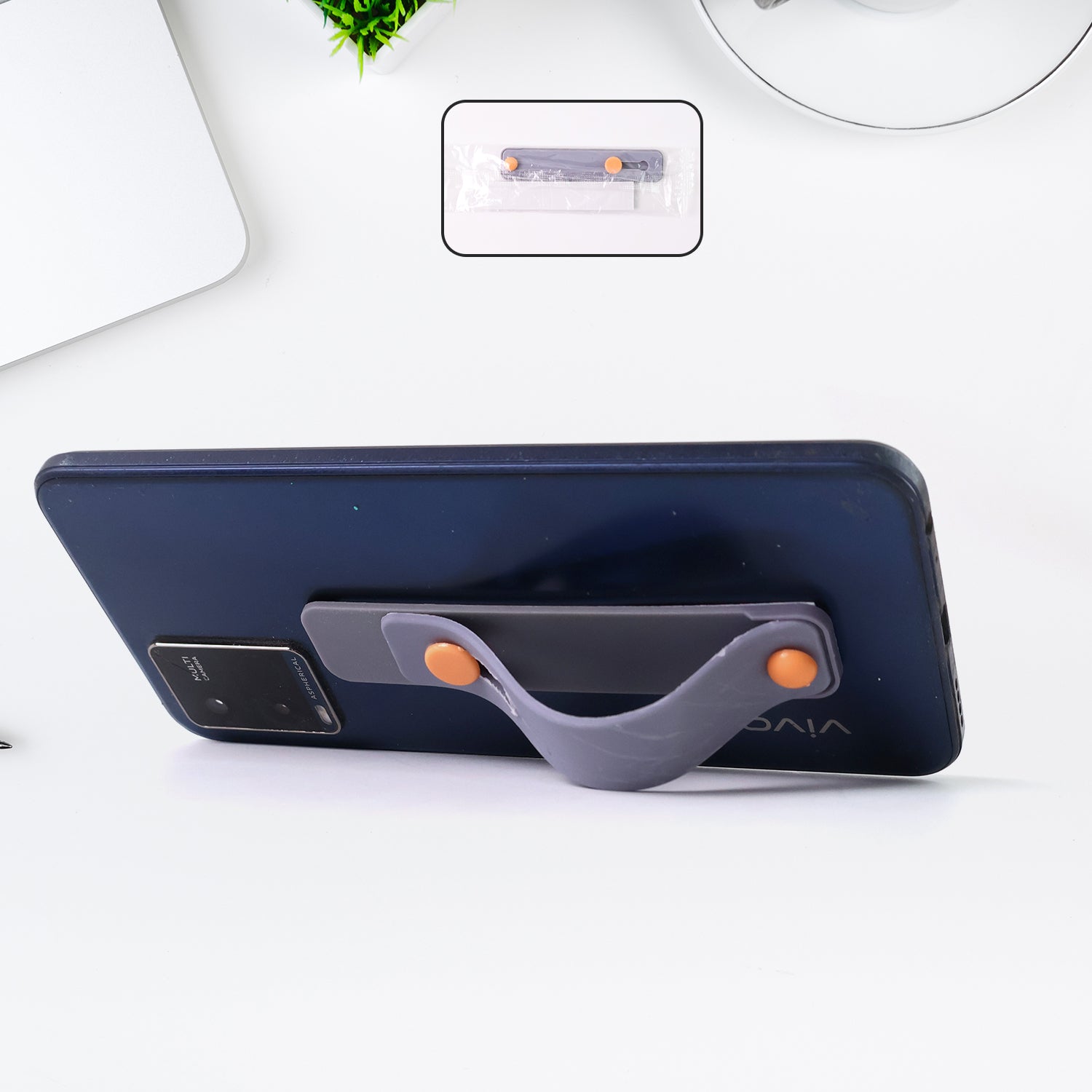 Dark Grey Phone Loop Finger Holder Phone Grip Straps Silicone Phone Finger Strap (1 Pc) - Zidbik