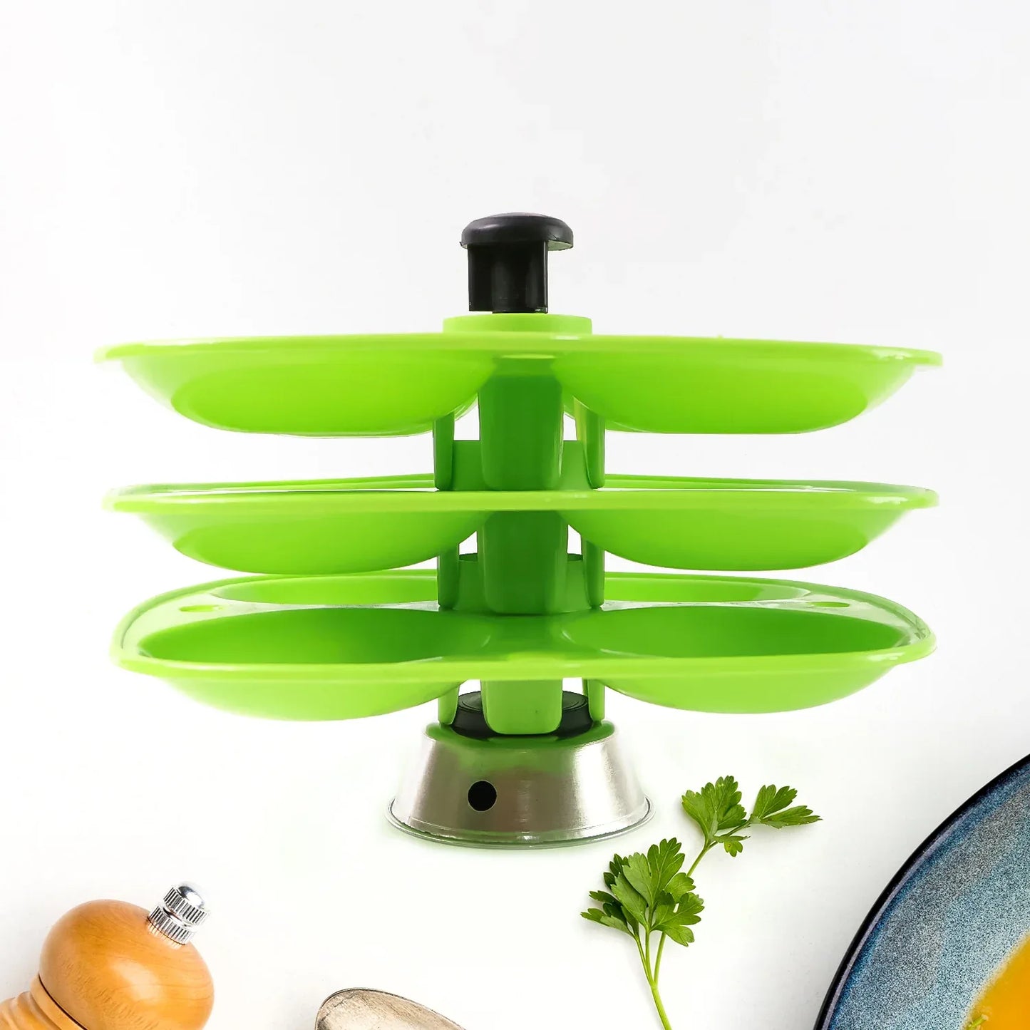5346 3 Layer Idli Stand Used In All Kinds Of Household Kitchen Purposes For Holding And Serving Idlis. - Zidbik