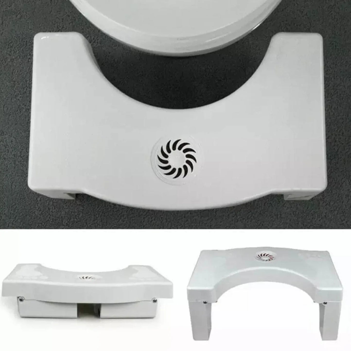 6005a Plastic Non-slip Folding Toilet Squat Stool - White Color - Zidbik