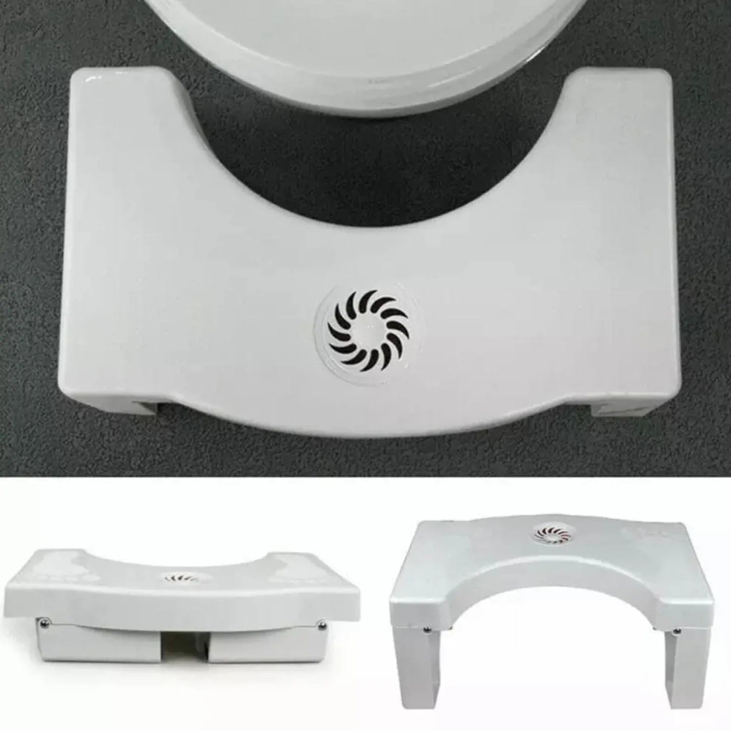 6005a Plastic Non-slip Folding Toilet Squat Stool - White Color - Zidbik