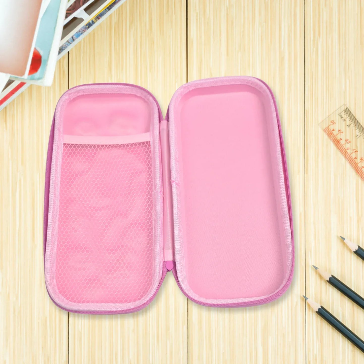 3d Cartoon Zipper Compass Box Pencil Box (1 Pc) - Zidbik