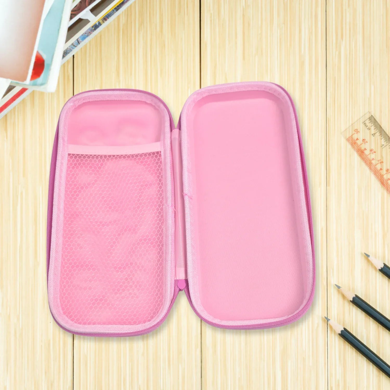 3d Cartoon Zipper Compass Box Pencil Box (1 Pc) - Zidbik