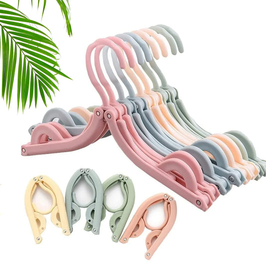 1432a Travel Hangers With Clips Portable Folding Clothes Hangers For Scarves Suits Trousers Pants Shirts Socks Underwear Travel Home Foldable Clothes Drying Rack - Zidbik