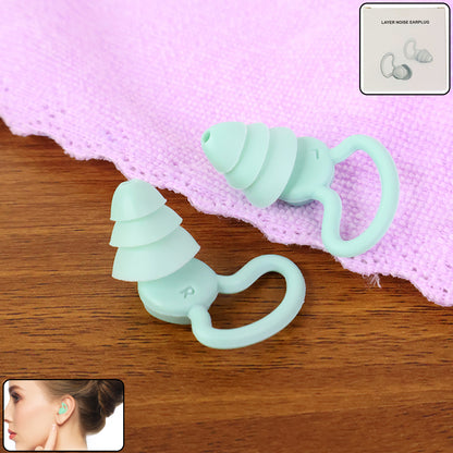 Premium Layered Silicone Noise Reduction Earplugs (1 Pair) - Zidbik