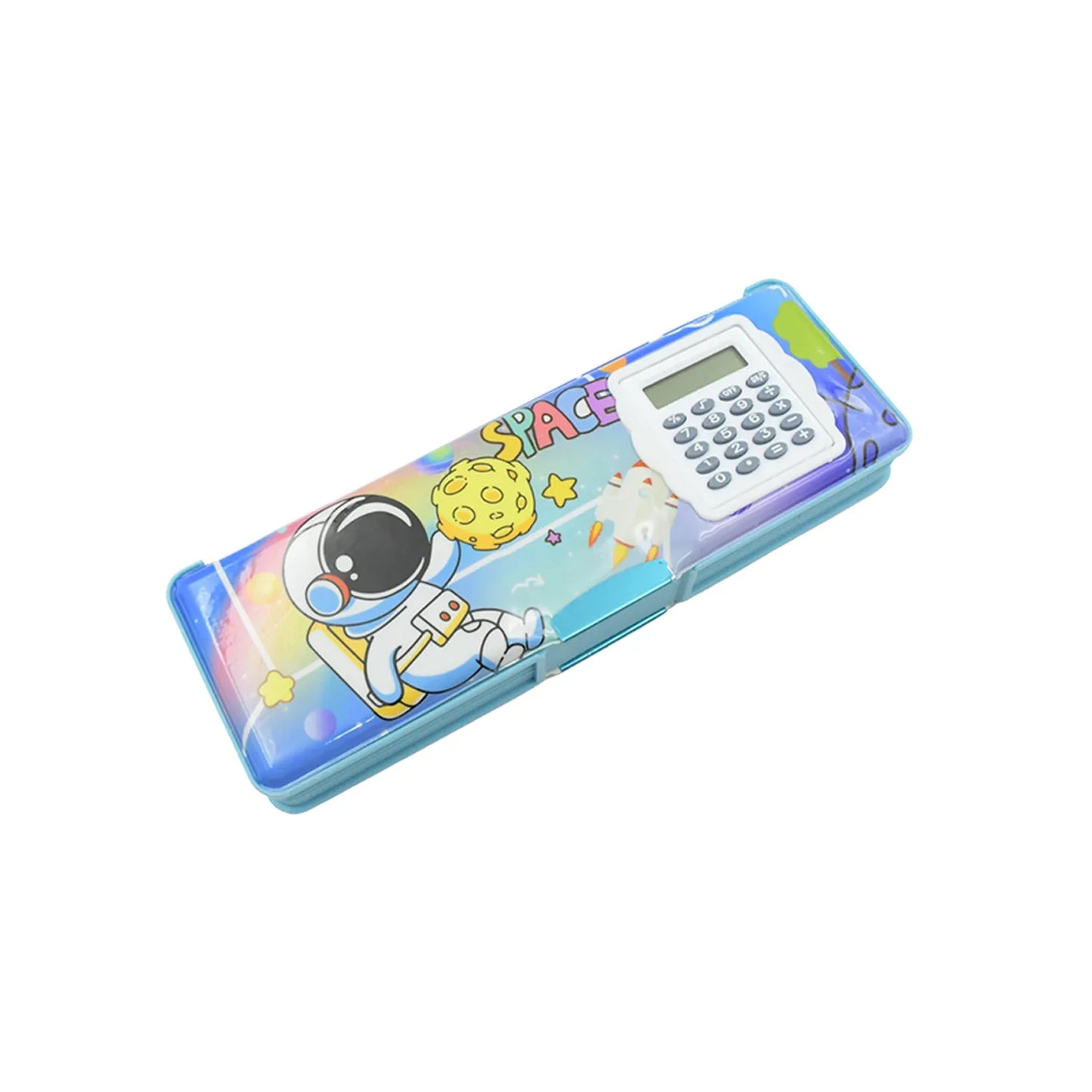 4257 Double Sided Magnetic Geometry Box Pencil Box With Calculator For Boys Art Plastic Pencil Box For Girls And Boys - Zidbik