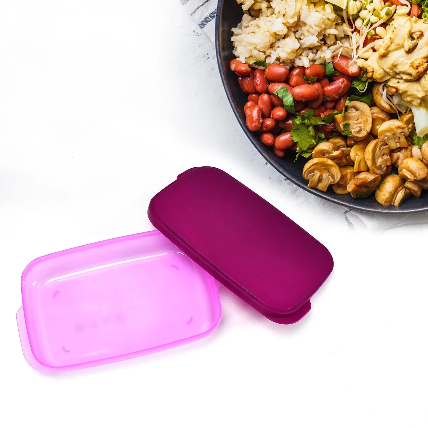 2453 Unbreakable Divine Leak Proof Plastic Lunch Box Food Grade Plastic Bpa-free 2 Containers With Spoon - Zidbik