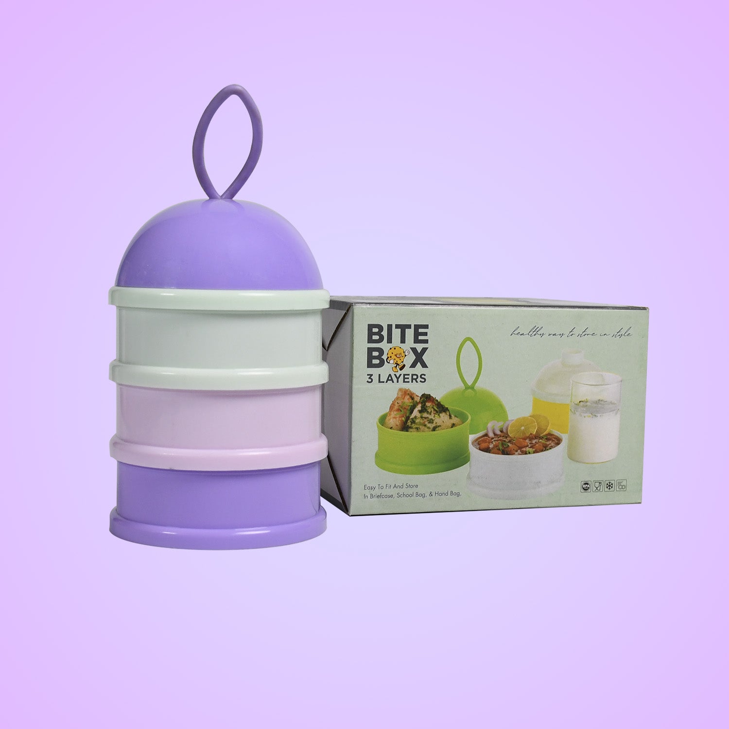 5924a  3 Layer Lunch Box Unique Design Bite Lunch Box With Liquid  Food Container Lunch Box (Green) - Zidbik