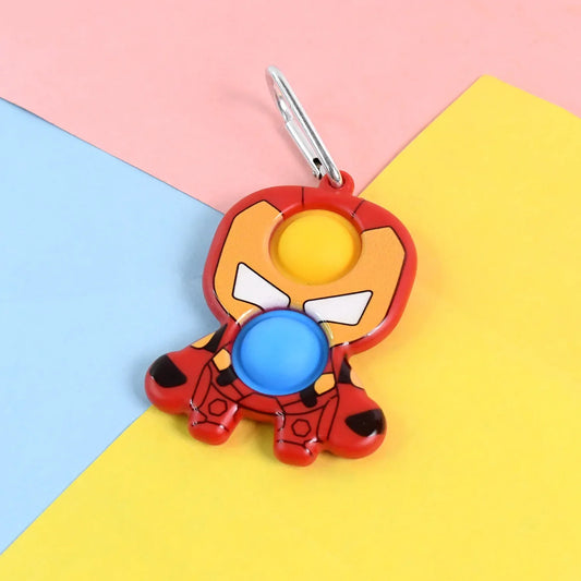 Superhero Themed Iron Man Shape Keychain Pop It Toy (1 Pc) - Zidbik
