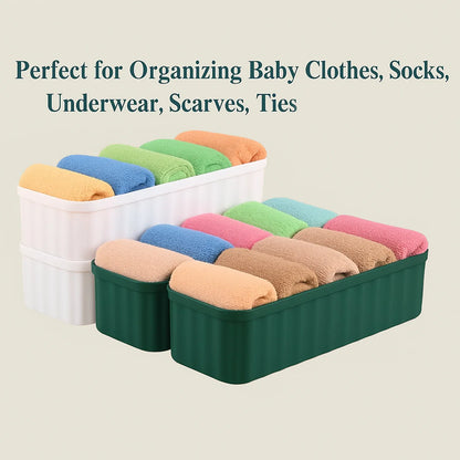 236 5-compartments Sockshandkerchiefunderwear Storage Box Socks Drawer Closet Organizer Storage Boxes (Pack Of 4) - Zidbik