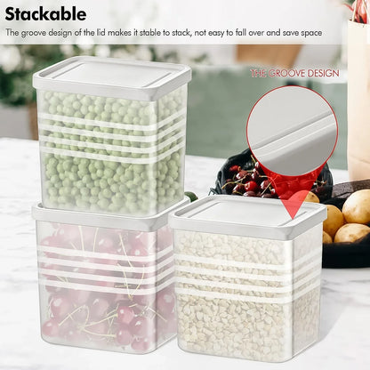 Transparent Square Plastic Food Storage Container Set (6 Pc) - Zidbik