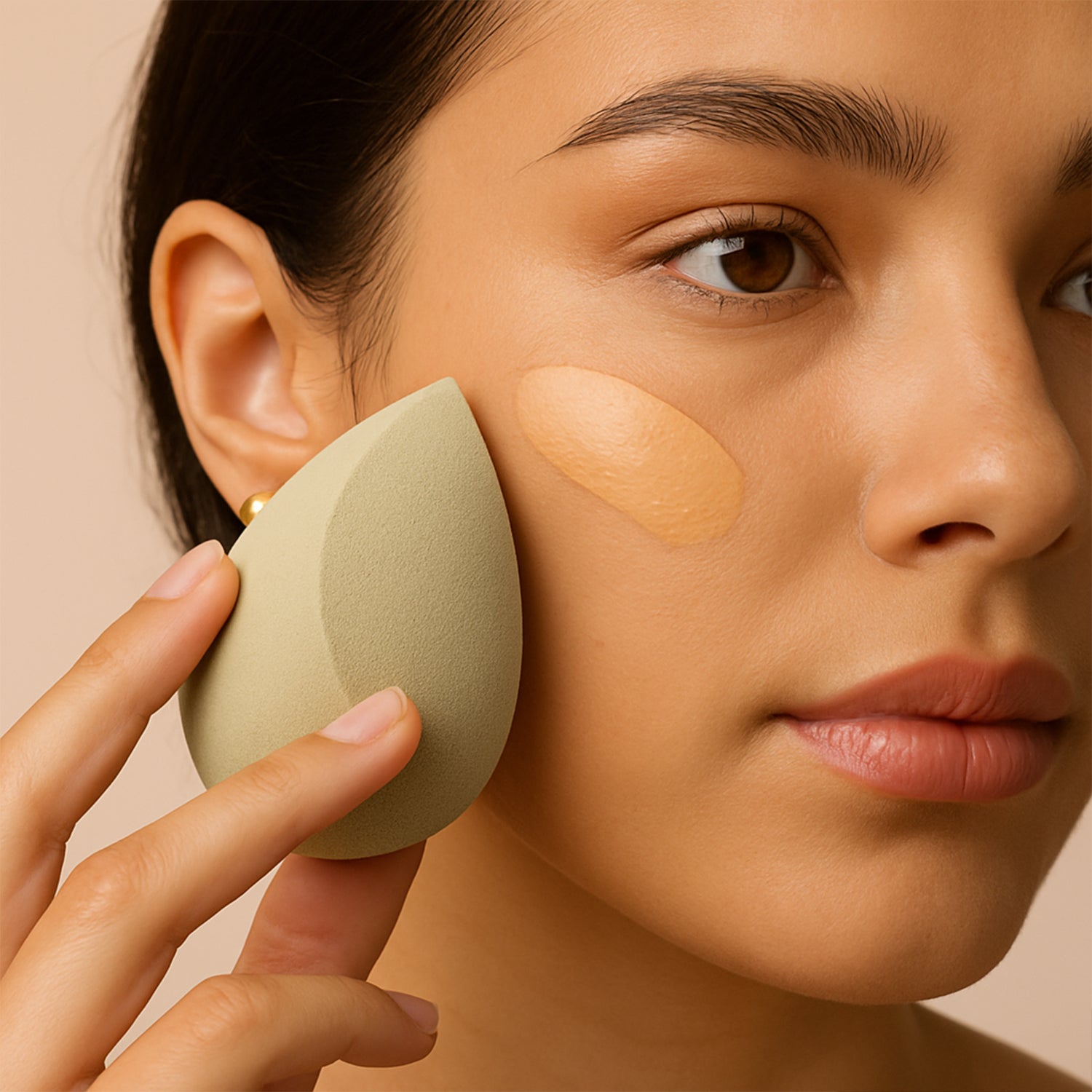 Makeup Sponge For Blending Liquid Foundations Powders And Creams (Multicolor  1 Pc) - Zidbik