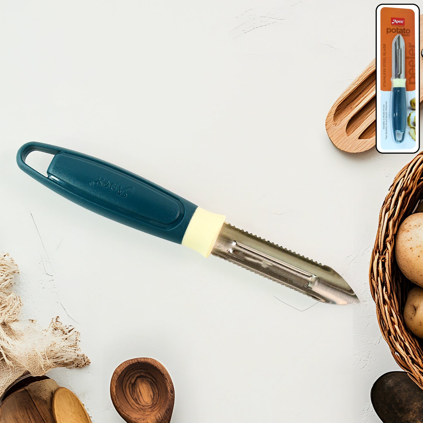 Apex Stainless Steel Blade Potato Peeler (1 Pc) - Zidbik