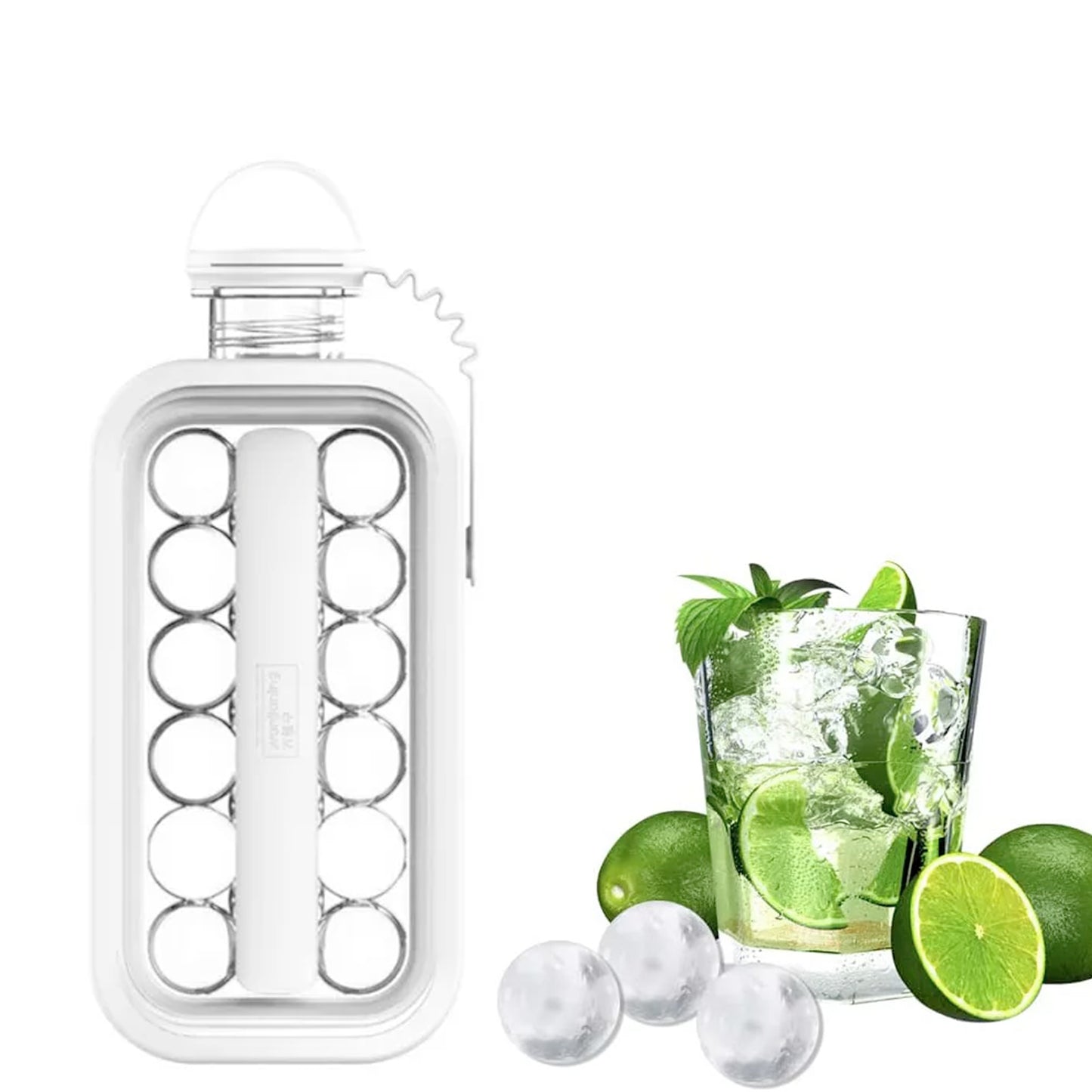 5359 Ice Tray Foldable Ice Cube Molds With Lid2-in-1 Ice Box Ice Cube Speeder Ice Ball Maker Ice Cube Making Bottle14-ice Balls For Outing Camping Hiking - Zidbik