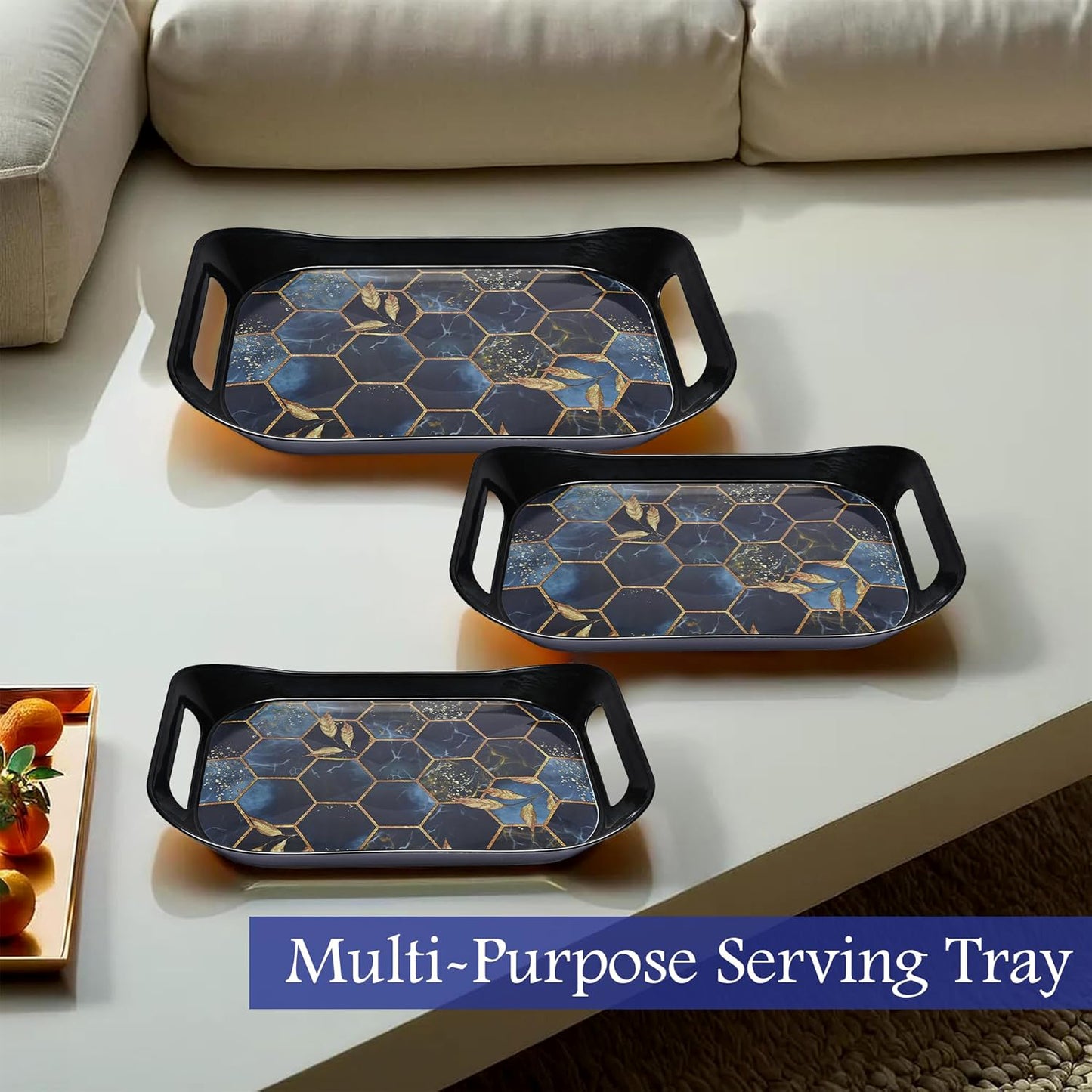 Premium Plastic Serving Tray (3 Pc) - Zidbik
