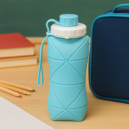 600ml Collapsible Silicone Water Bottle For Travel Sports Gym  Office (1 Pc) - Zidbik