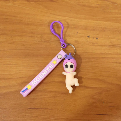 Cute Baby Doll Cartoon Silicone Keychain (1 Pc) - Zidbik