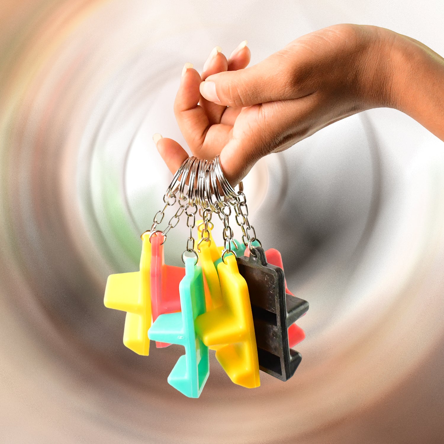 Plastic 2-in-1 Mobile Stand Keychain (9 Pc) - Zidbik