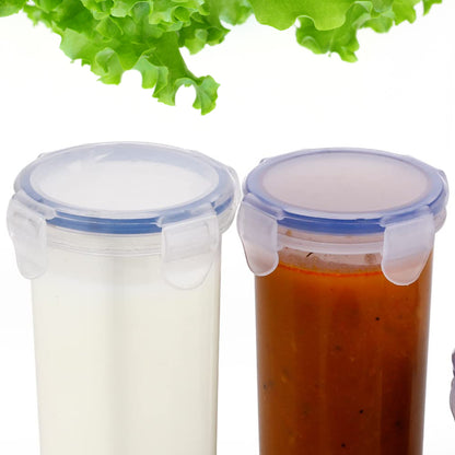 5830 Plastic Liquid Round Airtight Food Storage Container With Leak Proof Locking Lid Bpa Free Container For Kitchen 5 Pcs Set (Transparent  ( Approx Capacity 110 Ml160 Ml210 Ml400 Ml500 Ml) - Zidbik