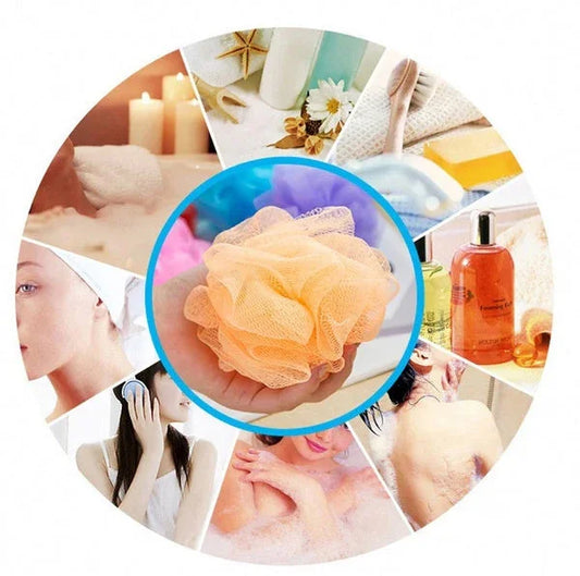 1462b Round Loofah Bath Sponge and Back Scrubber for Men and Women - Zidbik