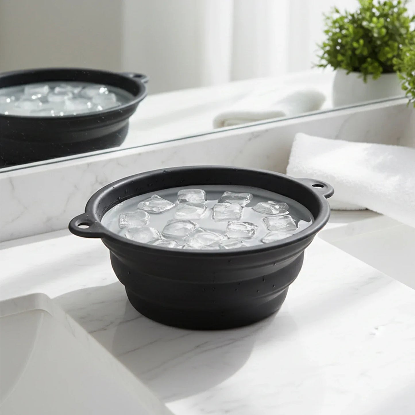 Portable Foldable Silicone Ice Bath Bowl (1 Pc) - Zidbik