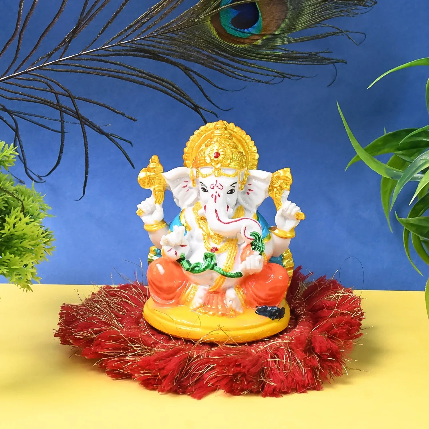 Lord Ganesha Idol Ganpati Statue Ganpatii Bappa Showpiece For Gifts (1 Pc) - Zidbik