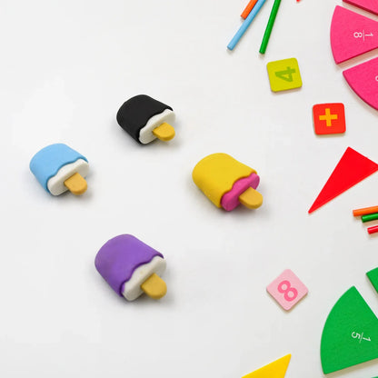 Ice Cream Eraser For Girlseraser For School Bday Return Gift Party Doughnut Lollipop Ice Cream Theme Shape Erasers Pencils Set For Kids Educational Stationary Kit School Supplies (1 Set 4 Pc) - Zidbik